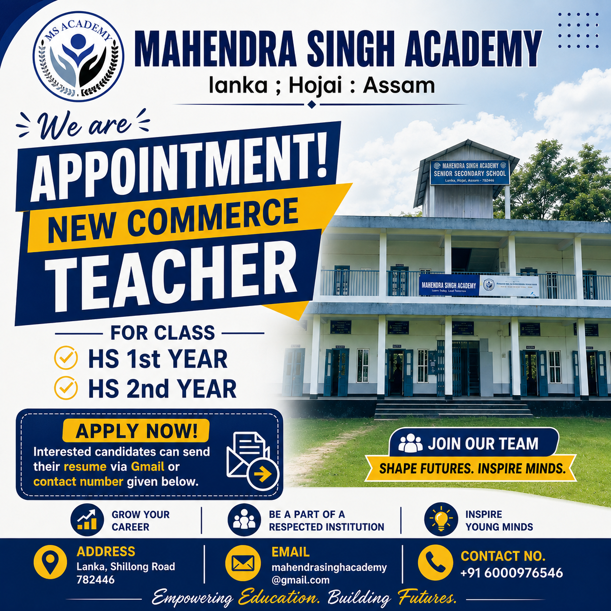 New commerce Teacher Appointed